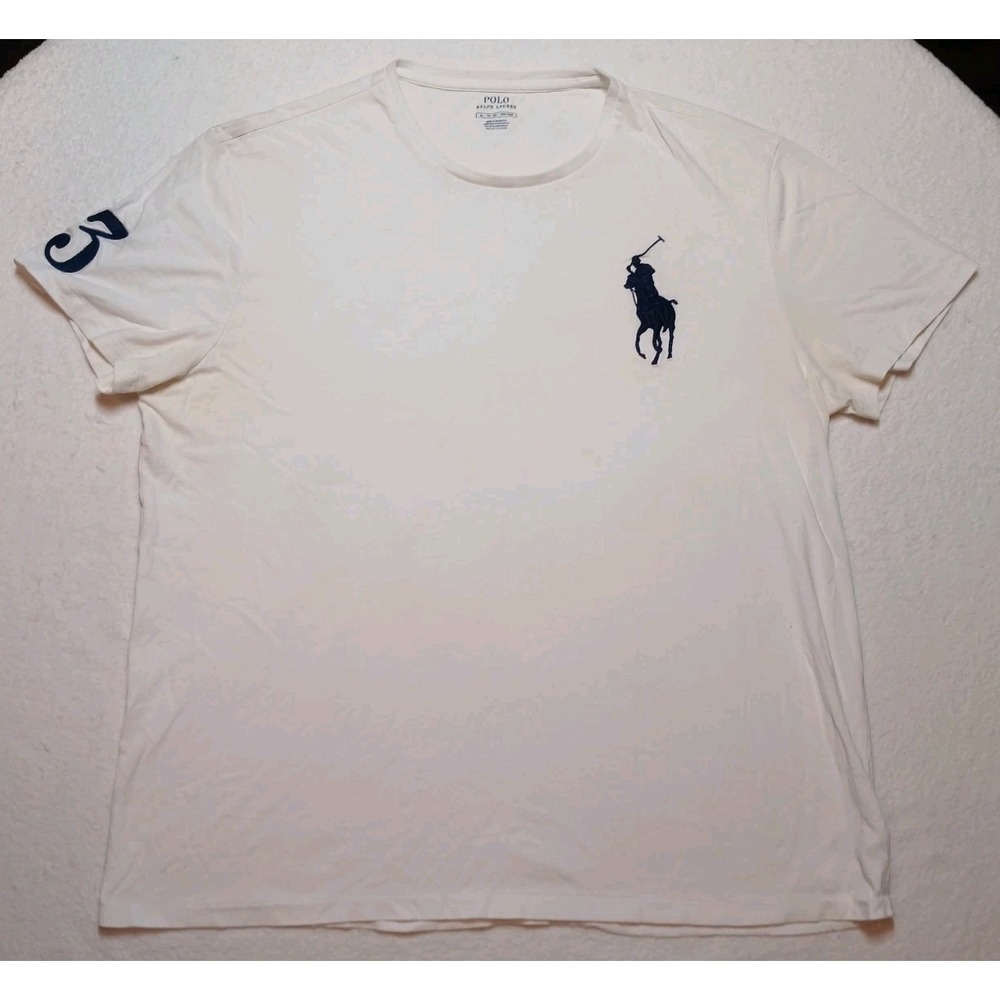 Vintage Ralph Lauren Shirt Men's Size Large Big Pony 3 Polo Logo Casual